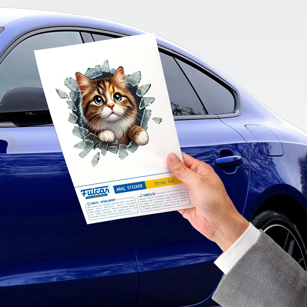 Fulcar Kedi Tasarımlı Araç Stickerı - ürün görünümü