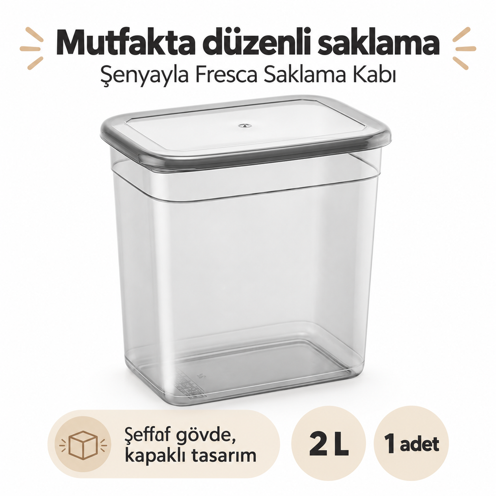 2 lt Dikdörtgen Saklama Kabı - özellik ve kullanım bilgileri
