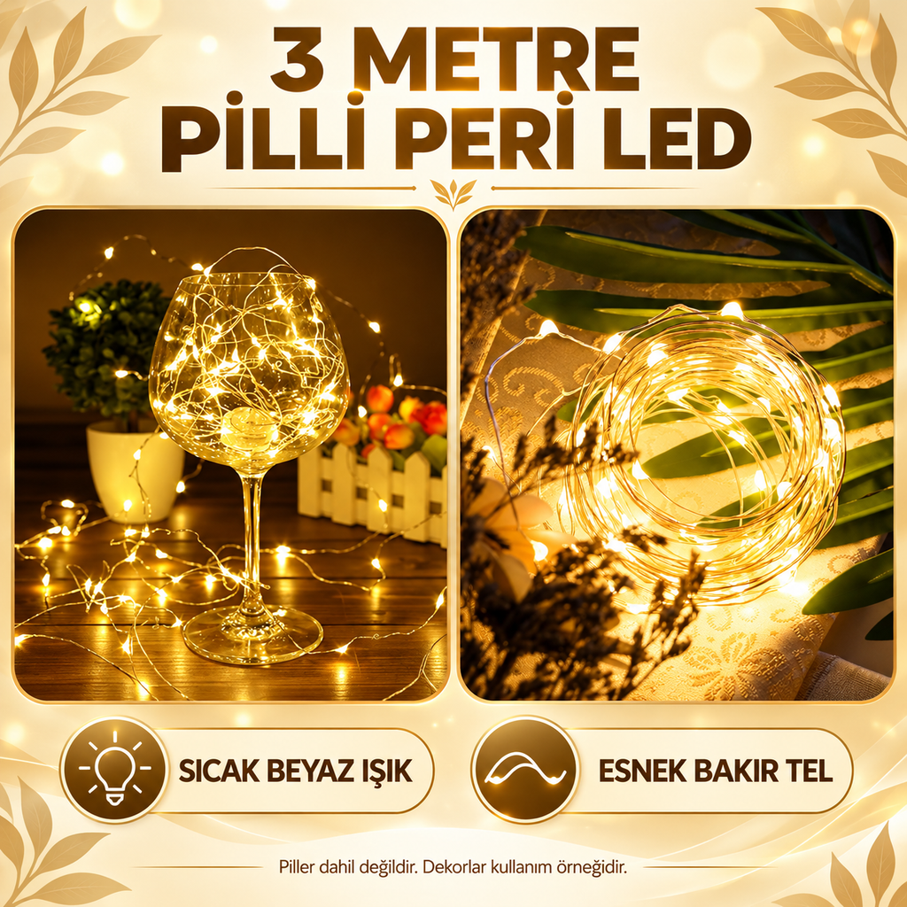 3 Metre Pilli Peri Led Gün Işığı - özellik ve kullanım bilgileri